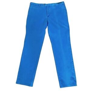 PT01 Flower Trousers Mens 52 Slim Fit Stretch Cotton‎ Chino Preppy Tailored Blue